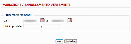 Schermata nella quale viene selezionato il reintegro del deposito